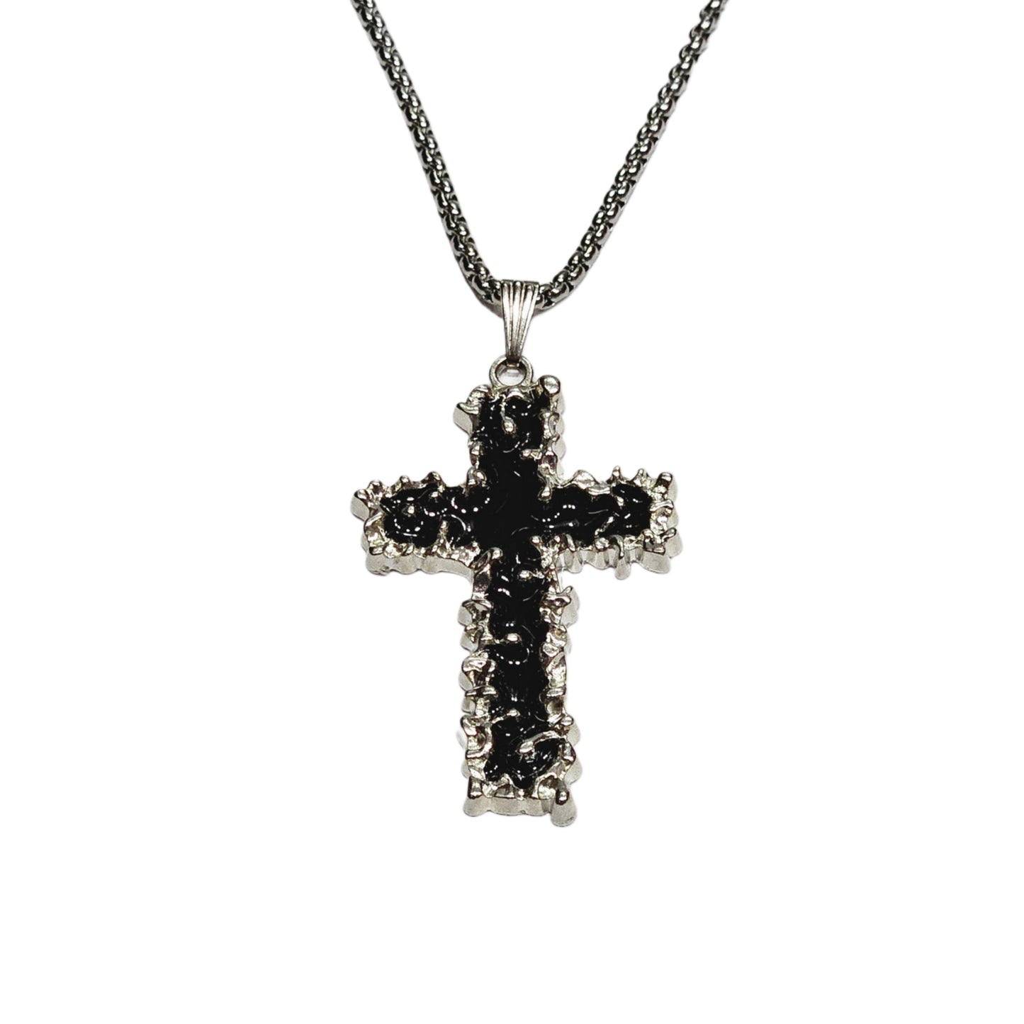 Molten Lava Cross Pendant Necklace