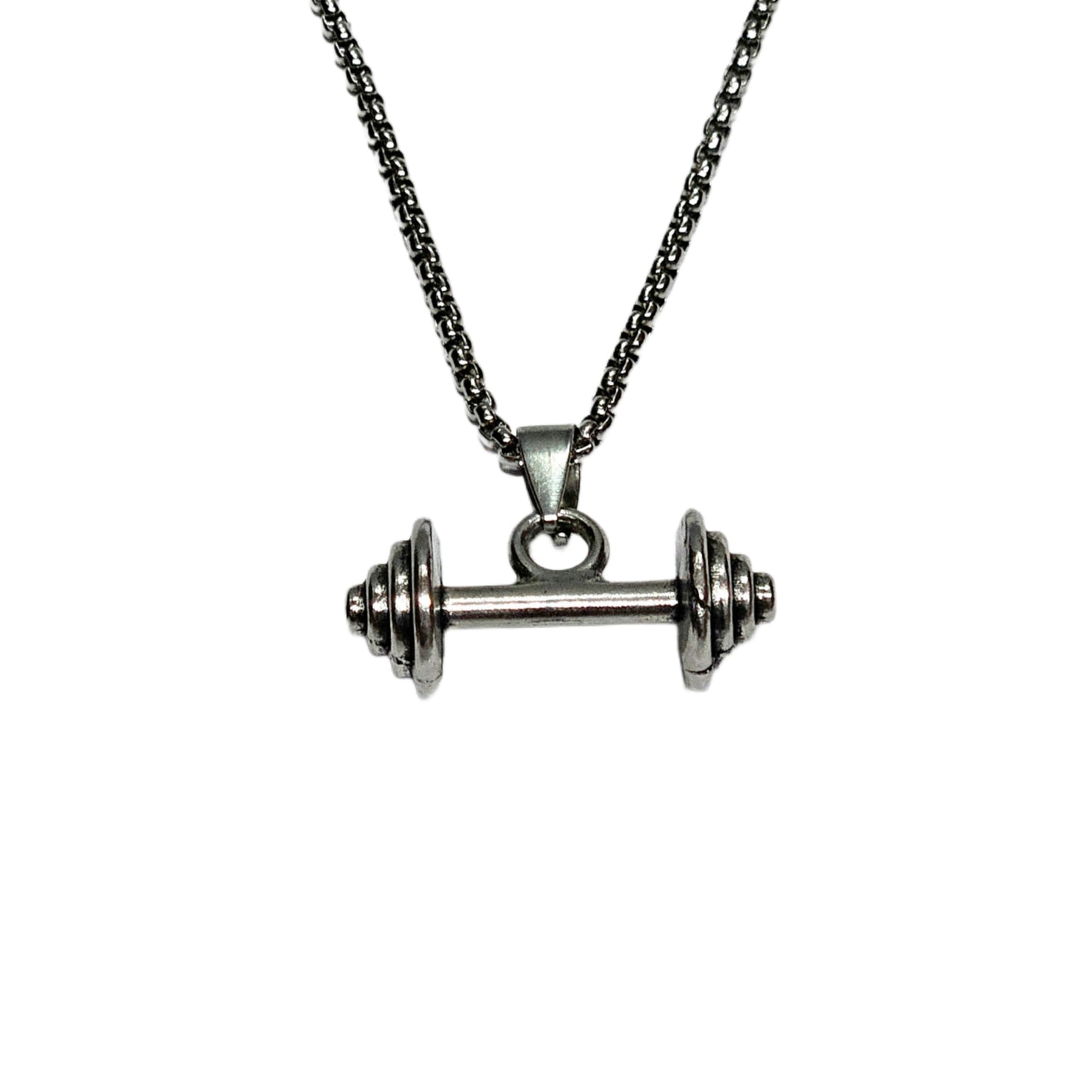 Dumbbell Gym Pendant Necklace