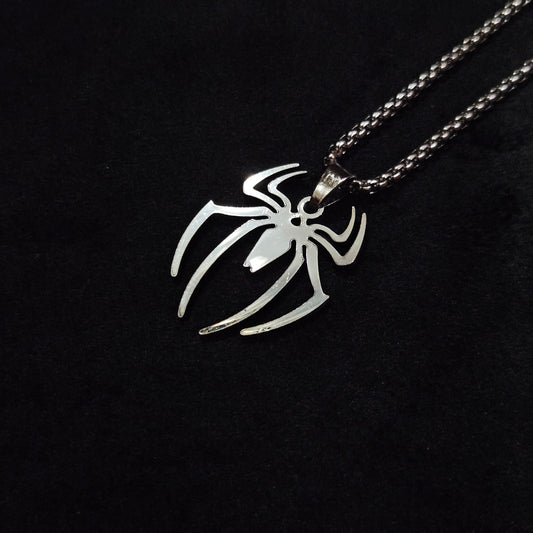 Sleek Arachnid Silhouette Pendant Necklace
