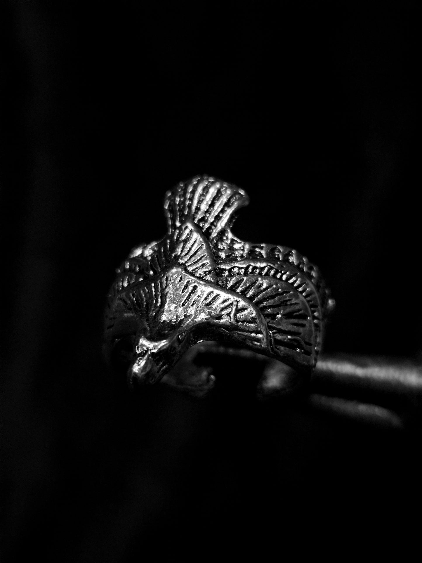 Freedom Soar Antique Silver Eagle Statement Ring