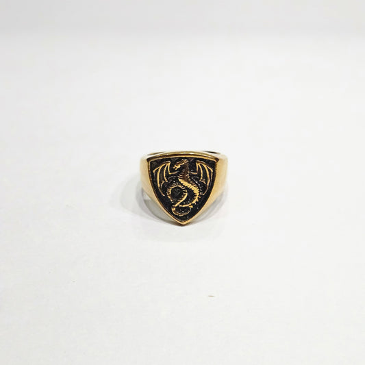Dragon Emblem Shield Signet Ring
