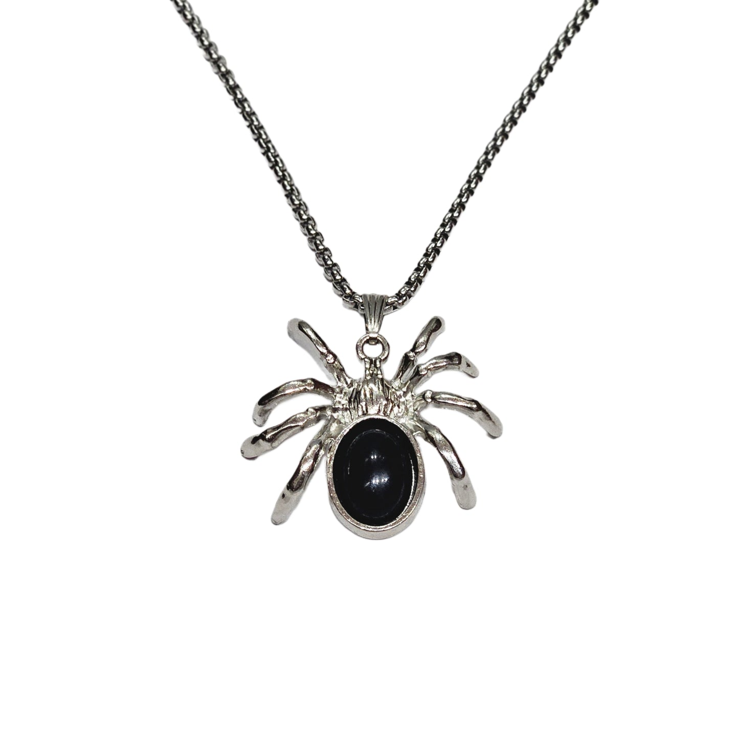 Spider Pendant Chain with Black Onyx Gemstone
