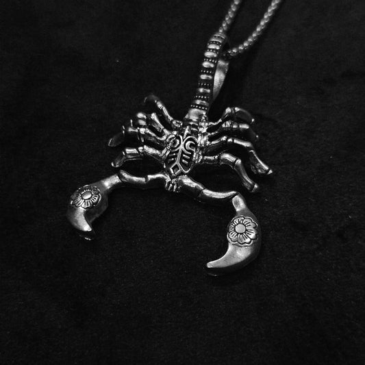Intricate Antiqued Scorpion Pendant Necklace