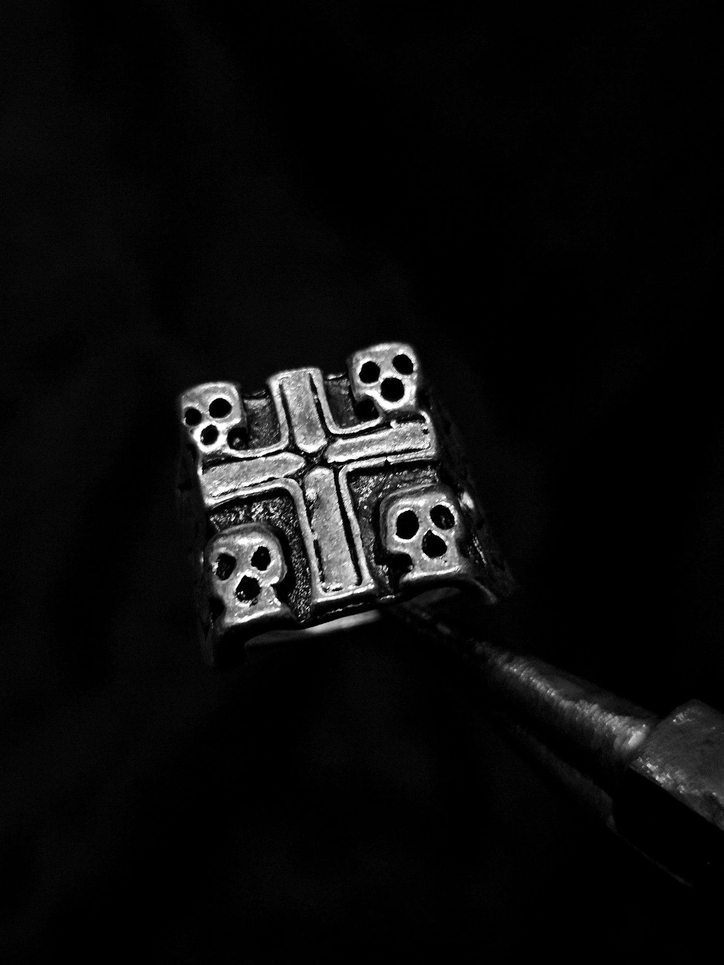 Four-Skull Fortress Cross Signet Ring