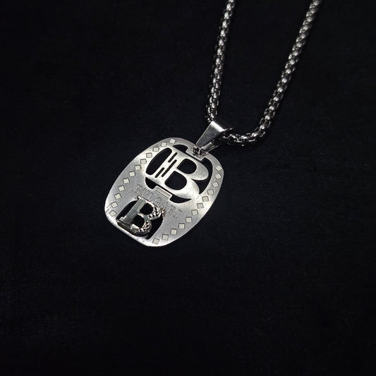 Iconic Dual-Logo Geometric Pendant Necklace (Stainless steel)