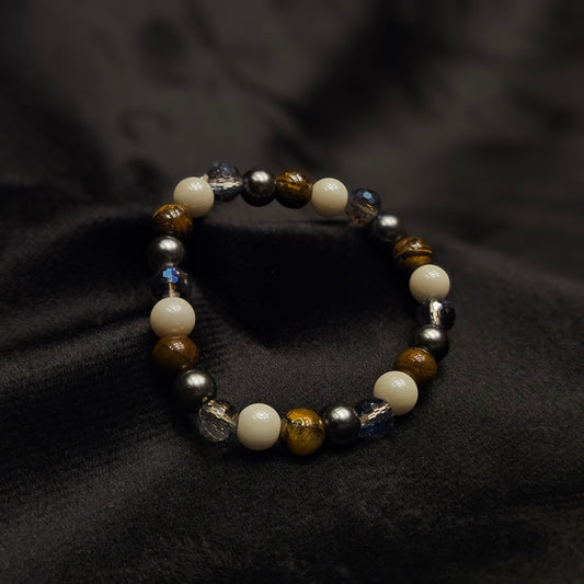 Eclipse Multi-Element Beaded Bracelet – Tiger’s Eye & Mixed Stone Ensemble