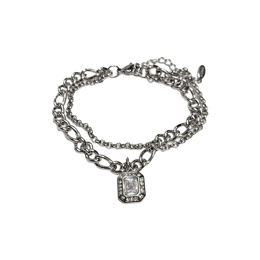 Ice-Frame Emerald-Cut Crystal Bracelet