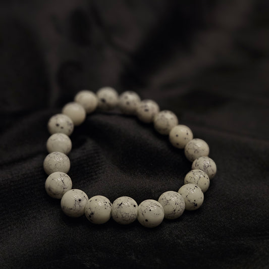 White Marble Stone Beaded Bracelet - Minimalist Premium Stretch Bracelet