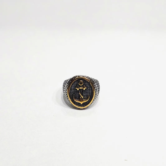 Mariner’s Anchor Signet Ring – Two-Tone Silver & Gold