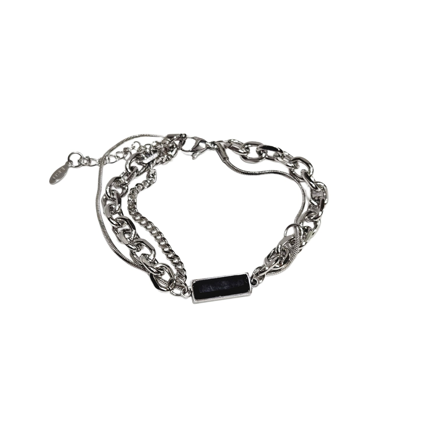 Stealth Bar Double-Row Steel Bracelet